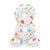 NEU Folienballon Mini Zahl 8, mit Standfuss und buntem Party-Design, ca. 40cm, Zahlenballon - Ziffer: 8