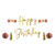 NEU Buchstabengirlande Happy Birthday Golden Dusk mit Quasten und Wabenbllen, 2 Ketten  150cm, gold