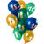 NEU Premium-Latex-Luftballons 18 Years, Green-Gold, 33cm, 12 Stk. - Aufdruck 18