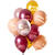 NEU Premium-Latex-Luftballons Happy Birthday, Pink-Gold, 33cm, 12 Stk.
