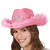 Hut Cowgirl rosa mit silbernem Schmuck und Marabou
