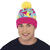 NEU Strickmtze 90s Beanie, gelb-rosa