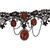 NEU Halsband / Choker Gothic mit Ketten und rotem Rubin Bild 3