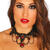 NEU Spitzen-Halsband mit Rubinen, schwarz