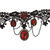 NEU Spitzen-Halsband mit Rubinen, schwarz Bild 2