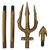 Dreizack Gott der Meere, gold, ca. 94cm Bild 2
