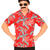 NEU Herren-Kostüm Hawaii-Hemd, rot mit Papageien, Gr. M - Größe M