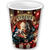 NEU Papp-Becher Horror-Zirkus, 6 Stk., ca. 240ml