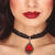 NEU Spitzen-Halsband mit Rubinanhnger