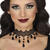 NEU Spitzen-Halsband mit Schmucksteinen, schwarz