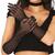 NEU Netzhandschuhe mit Strasssteinen, 30cm, schwarz