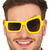NEU Brille hochgezogene Augenbraue, gelb