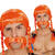 NEU Percke Gallier, mit Zopf und Bart, orange