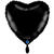 NEU Folienballon Herzballon, ca. 43cm, unifarben, schwarz