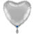 NEU Folienballon Herzballon, ca. 43cm, unifarben, silber - Silber