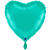 NEU Folienballon Herzballon, ca. 43cm, unifarben, trkis - Trkis