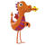 NEU Folienballon Airwalker Ser Drache, orange, 87x95cm