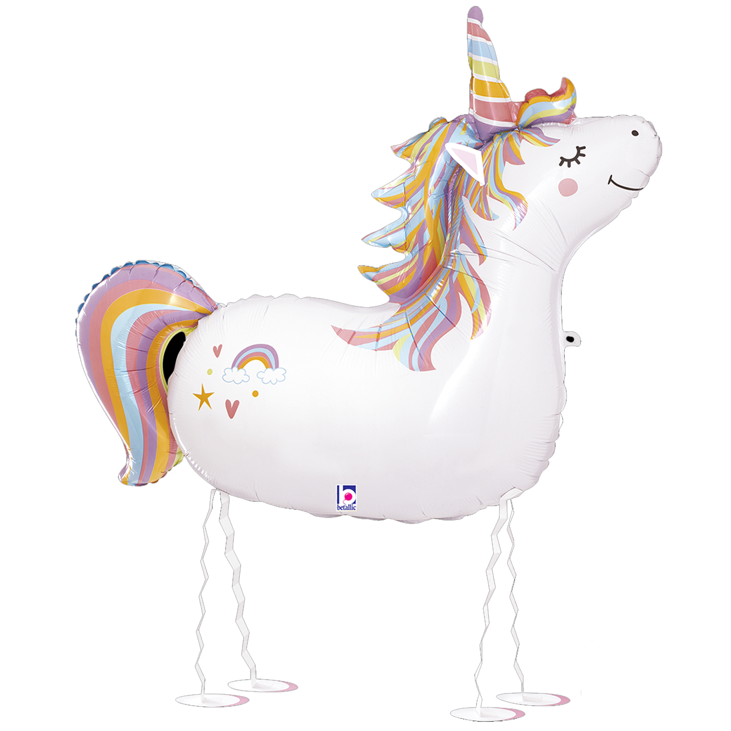 NEU Folienballon Airwalker Einhorn, wei, 81x91cm Bild 2
