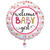 NEU Folienballon Welcome Baby Girl Stripes, rosa, 35cm