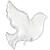 NEU Folienballon Weie Taube mit Glitter, wei-silber, 71x78cm
