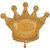 NEU Folienballon Krone Glitter-Gold, 75x58cm