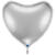 NEU Folienballon Riesen-Herzballon XXL, ca. 75x70cm, unifarben, silber - Silber