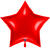 NEU Folienballon Riesen-Sternballon XXL, ca. 86x81cm, unifarben, rot - Rot