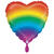 NEU Folienballon Herz Regenbogen, Rainbow Heart Glitter, bunt, 36x36cm