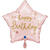 NEU Folienballon Baby-Pink Happy Birthday, rosa, 42x40cm