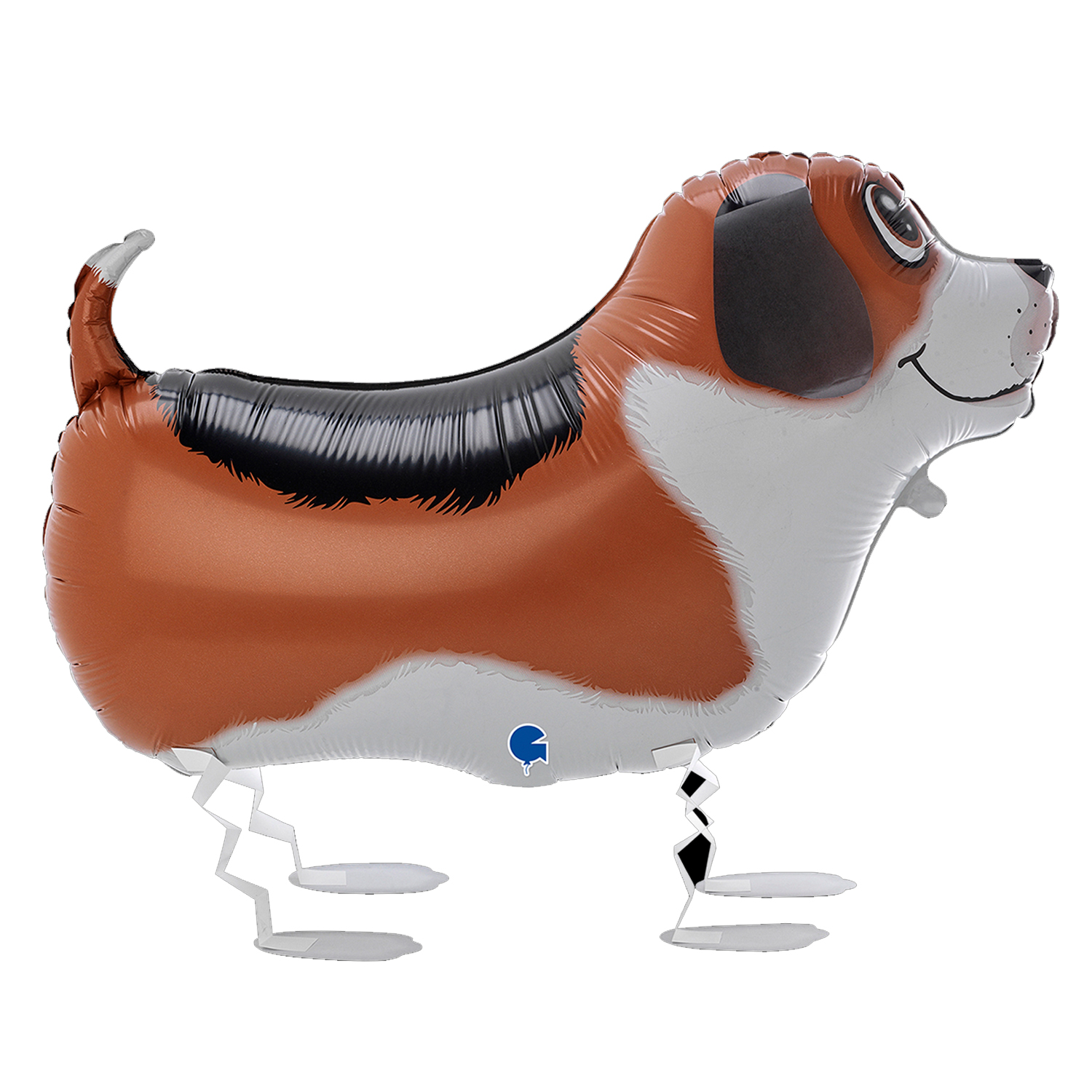 NEU Folienballon Airwalker Bobby der Hund, braun-wei, 53x39cm Bild 2