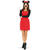 Damen-Kostüm Latzrock rot, Gr. L, Mario-Minnie-Rock