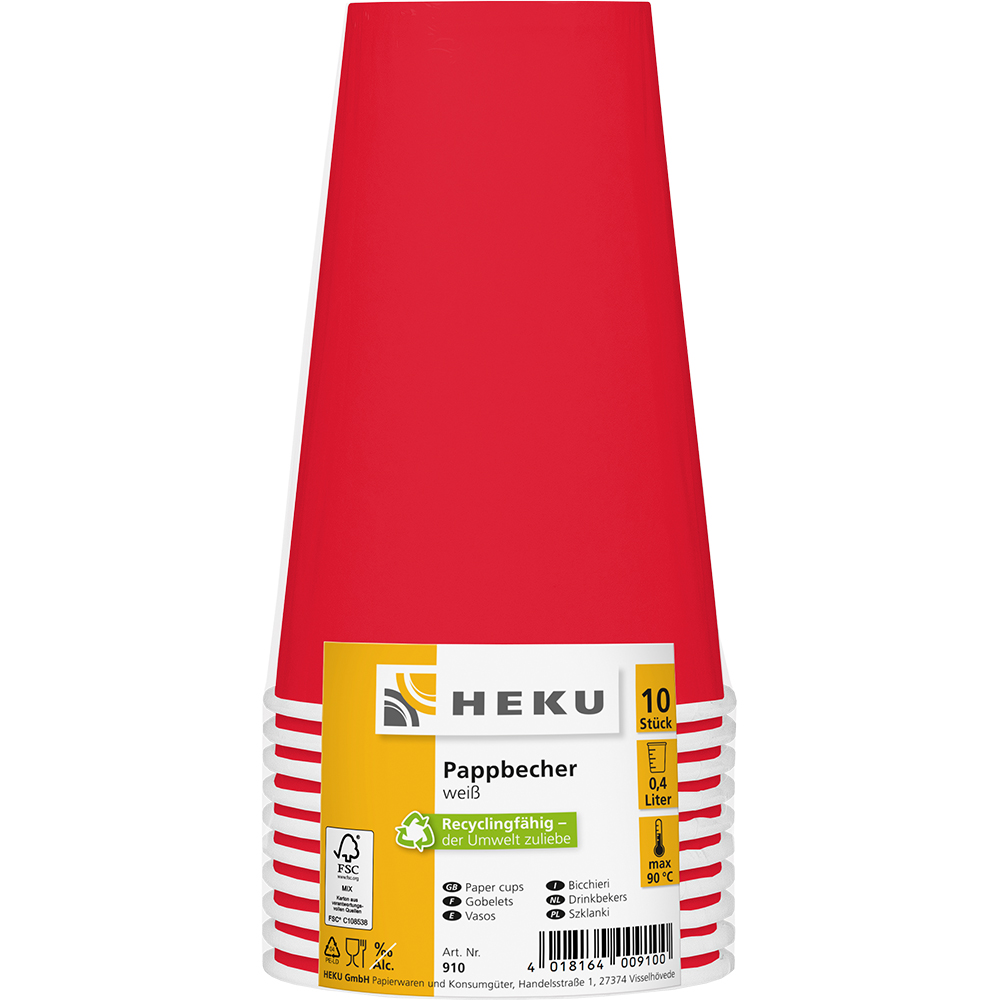 SALE Papp-Becher Red Cup, 16oz - 0,473l, 10 Stck, rot Bild 2