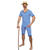 Herren-Kostüm Badeanzug blau-weiß, Gr. L