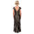 Damen-Kostüm Paillettenkleid, langes Kleid mit tiefem Rückenausschnitt, gold Gr. XXL-XXXL Bild 3