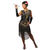SALE Damen-Kostüm Paillettenkleid 20er mit langen Fransen, Gr. S-M - Größe S-M