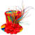 Hut Mini-Zylinder Regenbogen Clown