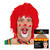 Perücke Unisex Clown aus Wolle, rot - mit Haarnetz
