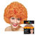 SALE Perücke Unisex Clown, Afro Hair, kleine Locken, orange - mit Haarnetz