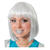 Perücke Damen Pagenkopf mit Pony glamour, Space Girl, gesträhnt silber, weiß - mit Haarnetz Bild 2