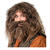 Perücke Herren Neandertaler, Höhlenmensch, Steinzeit, Set Perücke und Bart, gesträhnt, braun - mit Haarnetz Bild 2