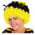 Perücke Unisex Biene, Afro Locken mit Fühlern, schwarz-gelb