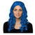 Percke Damen Langhaar Mittelscheitel leicht gelockt, blau - mit Haarnetz Bild 2