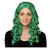 Perücke Damen Langhaar Mittelscheitel leicht gelockt, grün - mit Haarnetz Bild 2