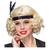 Percke Damen Kurzhaar Bob Pagenkopf mit Locken und Paillettenband, Charlston 20er, Flirty Flapper, blond