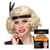 Percke Damen Kurzhaar Bob Pagenkopf mit Locken und Paillettenband, Charlston 20er, Flirty Flapper, blond - mit Haarnetz