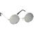 Brille Steampunk, rund, silber-schwarz