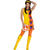Damen-Kostüm Disco-Kleid, gelb-orange, Gr. 36 - Größe 36