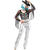 Damen-Kost�m Glitzer-Hose, silber mit Holographie-Muster, Gr. S-M Bild 2