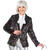 Damen-Kost�m Paillettenjacke bunt, Blazer mit zwei Taschen, Gr. 36
