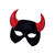 SALE Qualitäts-Maske Teufel, schwarz rote Hörnern